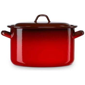 Cacerola Briebe Ignea 26cm Inducción 8,4L Acero Esmaltado Vintage Roja con Tapa