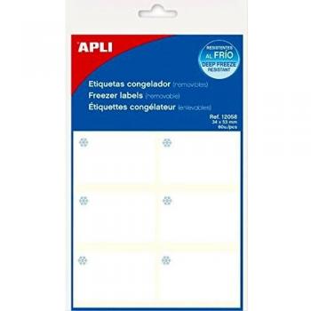 APLI 12058 - Pack de 60 etiquetas para congelador con 10 hojas