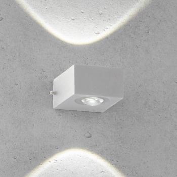 Aplique LED para exterior Helsinki, 2 luces, plata, luz cálida integrada