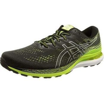Asics Gel-Kayano 28, Running Shoe Hombre, Black/Hazard Green, 42.5 EU