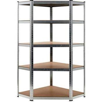 vidaXL Storage Shelf Silver 90x90x180 cm Steel and MDF