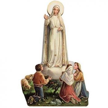 Sacra Famiglia Mary Our Lady of Fátima & Children Imán de madera para nevera