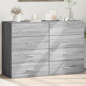 Aparador de madera multicapa gris Sonoma 60x39x80 cm