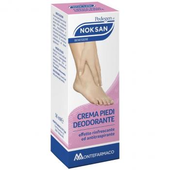 Noksan Crema Piedi Deodorante 50ml - Crema desodorante para pies, 50 ml, formulación que neutraliza olores, proporciona frescura y confort, textura ligera y de rápida absorción