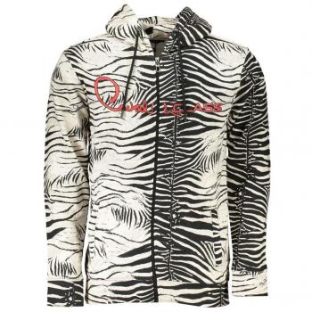 Cavalli Class Multicolor Patterned Hooded Zip-Through Sweater for Men - XXL