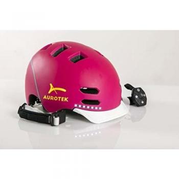 Aurotek Smart Pink Casco Urbano con LED, Adultos Unisex, Rosa, Medio