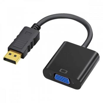 Adaptador DisplayPort a VGA Ibox IADPVGA - Conector DisplayPort macho a VGA hembra, resolución de hasta 1080p, compatible con dispositivos como computadoras y laptops, diseño compacto y ligero, plug and play sin