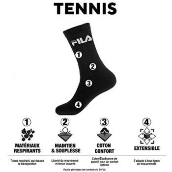 Fila 9 Pares Calcetines, felpa CALCETINES TENIS con Logotipo Federal, unisex