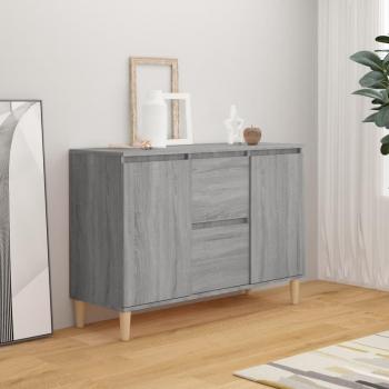 Aparador de madera ingeniería 103,5x35x70 cm con puertas y cajón, mueble de almacenaje moderno para salón, armario auxiliar y de almacenamiento en color gris Sonoma
