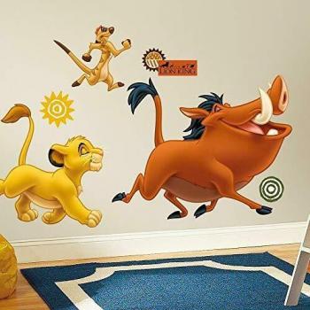 RoomMates RMK1922GM-Pegatinas, diseño Pegatinas de Pared Simba, Timón y Pumba Gigante
