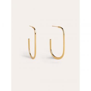 Pendientes Singularu Aro Abba - Elegantes Pendientes en Latón con Acabado en Baño de Oro de 18Kt