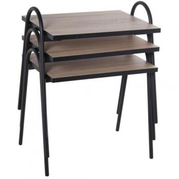 Juego de 3 mesas de centro Alexandra House Living en Marrón y Negro, fabricadas en Madera
