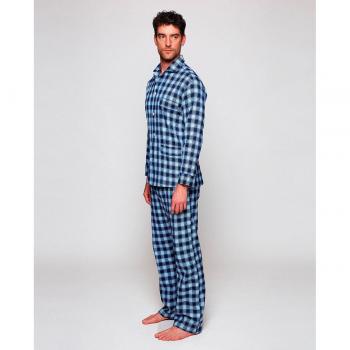 Pijama de hombre largo de franela en cuadros Mirto