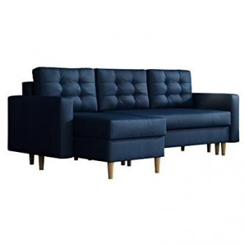 Sofá rinconero Columbus 108, función de descanso, caja de ropa de cama, 220x135x88cm
