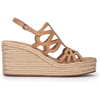 Sandalias de cuña de piel Pedro Miralles modelo SINTRA en tonos marrones