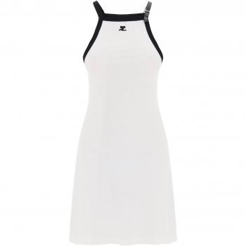 Courrèges Bicolor Jersey Mini Dress - XS White