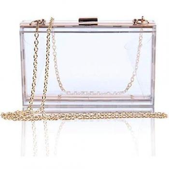 EVEOUT Mujeres Acrílico Moda Transparente Embragues de la Noche Caja Transparente Bolso de la Jalea de la Cruz del Cuerpo del Bolso del Monedero de Las Señoras Regalo