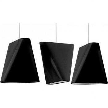 Lámpara Colgante Blum 3 Luces E27 Acero y Tela Negra 128cm