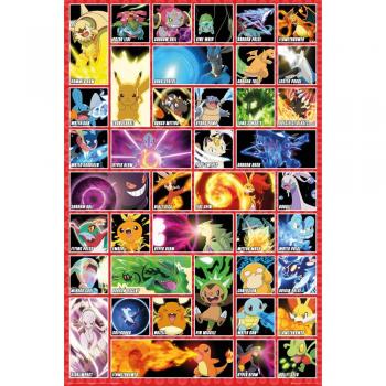 Grupo Erik Editores Pokemon Moves Poster, Madera, Multicolor, 65 x 3.5 x 3.5 cm