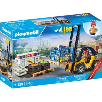 Playmobil - Carretilla elevadora con tienda y accesorios