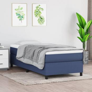 Estructura de cama box spring tela azul 90x200 cm Vidaxl Azul