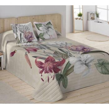Colcha boutí Naturals - Estampado Floral en Algodón Suave con Relleno de Poliéster - Fabricado en España