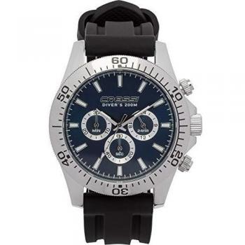 Reloj Cressi Nereu Cronógrafo Analógico Profesional Subacuático 200 m/20 ATM Unisex Adulto Plata/Azul Talla Única