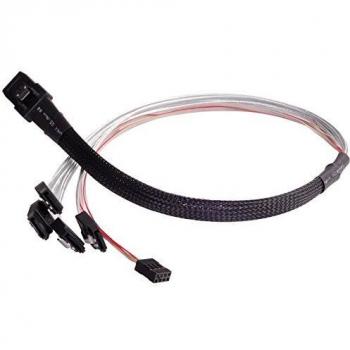 Silverstone SST-CPS03 - Cable con blindaje Grueso Interno Mini SAS SFF8088 36pin a 4 SATA 7pin