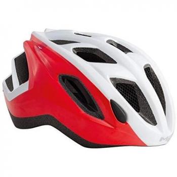 Casco Met Espresso en Blanco y Rojo, Tamaño L (54-61 cm)