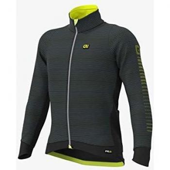 Alè Giubbino Graphics PRR Thermo Road DWR Negro/Amarillo Fluorescente, Talla L