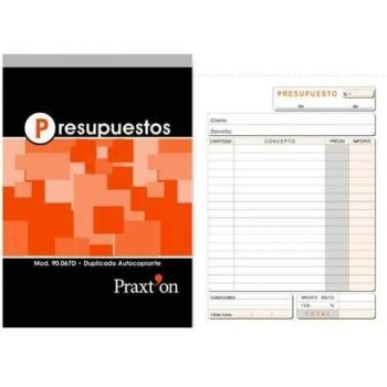 Talonario De Presupuestos Praxton 67d Natural Cuarto Duplicado