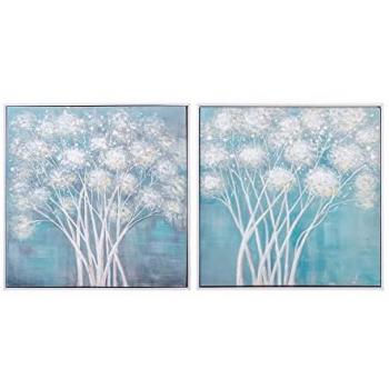Set de Cuadros Bouquet con Marco 40% PM 63x3x63 Cm - Estilo y Personalidad, Set de 2 cuadros multicolor de lienzo 62,5/62,5x2,8/2