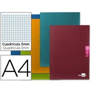 Libreta Liderpapel Scriptus A4 48 Hojas 90g/m2 Cuadro 3mm con Margen