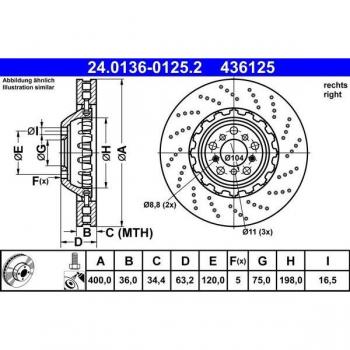 Disco de freno ATE 24.0136-0125.2