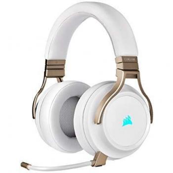 Corsair Virtuoso RGB Wireless Pearl Gaming Headset - High-Fidelity 7.1 Surround Sound with Broadcast Quality Microphone - Memory Foam Earcups - 20 Hour Battery Life – Works with PC, PS5, PS4 – Pearl