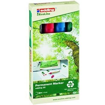 Rotuladores Permanentes Edding 22 Ecoline - Pack de 4