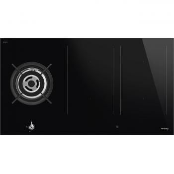 Placa de Inducción y Gas SMEG PM3953D | 90cm | Mixta con Diseño Semifilo Premium | 5 Zonas de Cocción: 4 de Inducción con Booster y 1 Multizona de