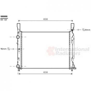 Radiador de refrigeración del motor VAN WEZEL 43002469 para Renault Kangoo II (2008-2015)