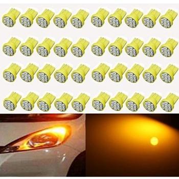 KATUR Super Bright 140LM ámbar W5W 2825 175 168 558 LED 1206 8SMD Interior Domo Liscence Placa Indicador Luz de respaldo 12V