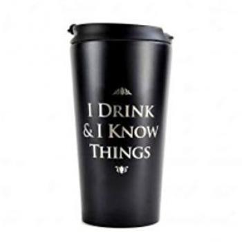Juego de Tronos To Go bebida y saber qué taza del viaje del acero inoxidable de 300 ml Negro