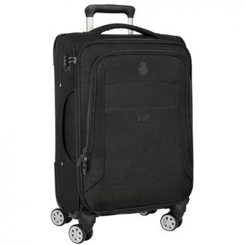 Safta Carrito Real Madrid Premium 20'' - Maleta con Ruedas, 35 x 51 x 20 cm, Trolley Cabina Blanda, Candado de Seguridad, Ligera, Color Negro