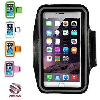AXELENS Brazalete Deportivo Universal para Movìles de hasta 6,7 ​​Pulgadas - iPhone 6/7/8 Plus / 11 Pro 12 Pro MAX/iPhone X/XS/SE Galaxy S6 / 7/8/9/10 S20 S21 A5 Note 9 - Negro