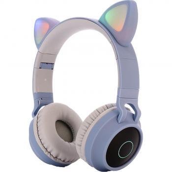 Auriculares Inalámbricos Plegables con Luz LED y Orejas de Gato Bluetooth 5.0 para Viajes, Escuela y Regalos