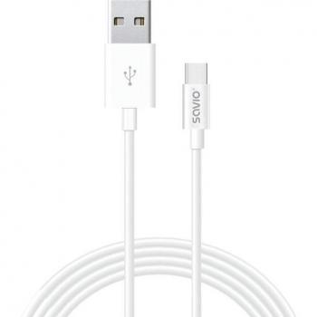 Cable USB 2.0 Savio CL-125 Blanco 1 m USB A a USB C