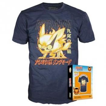 Camiseta Manga Corta Funko Naruto Shippuden Kurama - Ropa Oficial para Adultos Hombres y Mujeres, Talla Small (S)