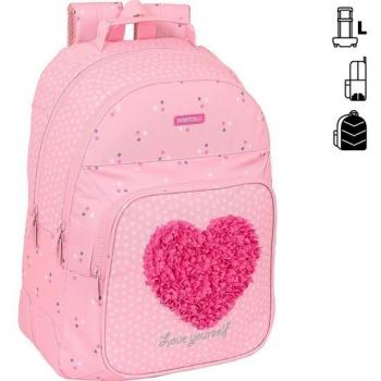 Mochila Escolar Safta - Diseño Ergonómico con Estampado de Corazón
