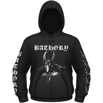 Bathory Goat Black Hooded Zipper Sweatshirt for Men - XXL