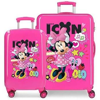Disney Enjoy Minnie Icon Juego de Maletas Rosa 55/68 cms Rígida ABS Cierre combinación 104L 4 Ruedas Dobles Equipaje de Mano