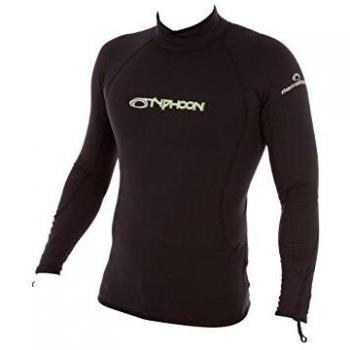 Typhoon Thermafleece Manga Larga en Negro - Forro térmico fácil de Estirar - Capas térmicas de Calor cálido Capas