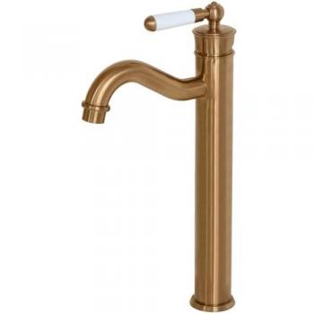 Grifo de lavabo alto retro en cobre cepillado Essebagno Leeds